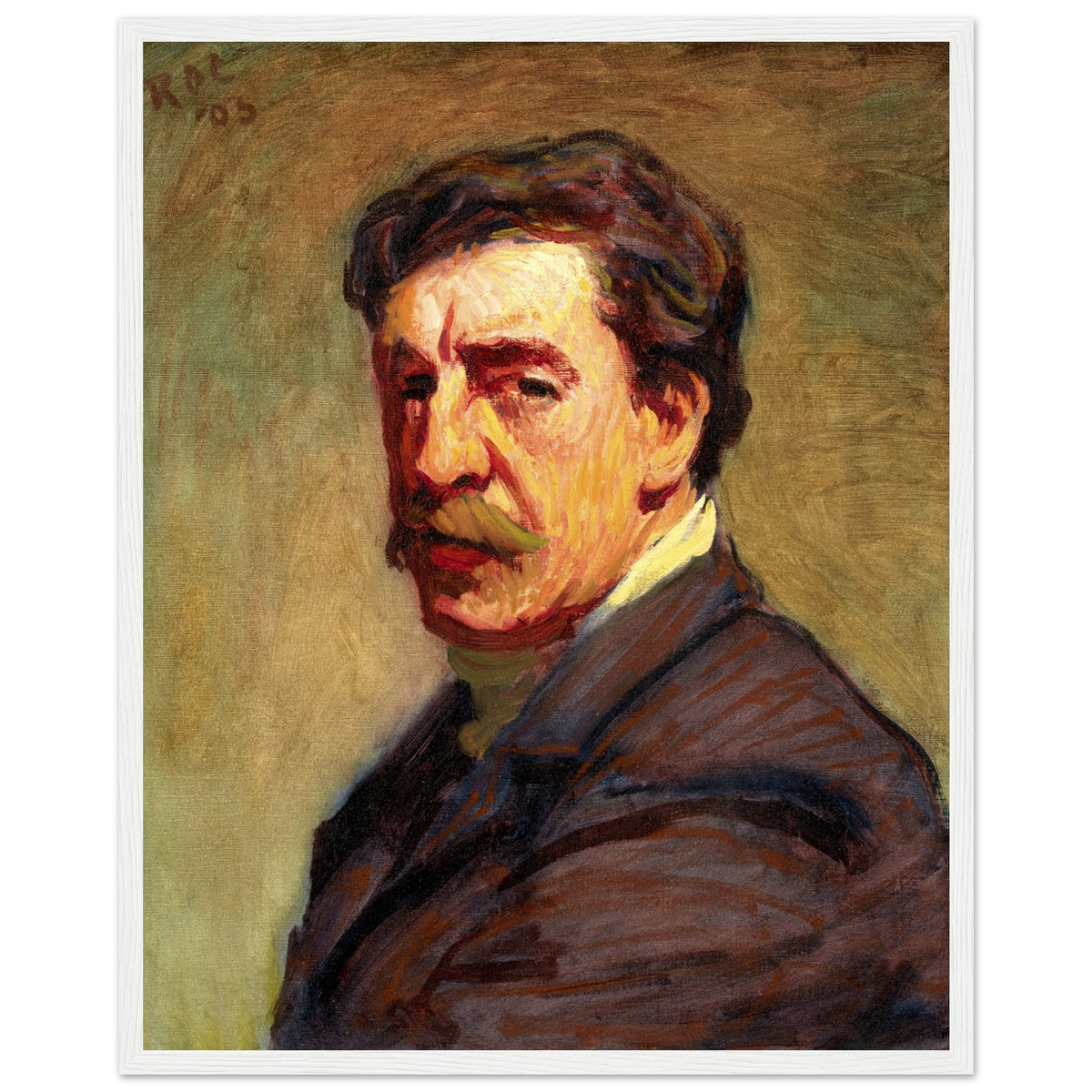 Roderic O'Conor Self-Portrait (1903) print in a white frame