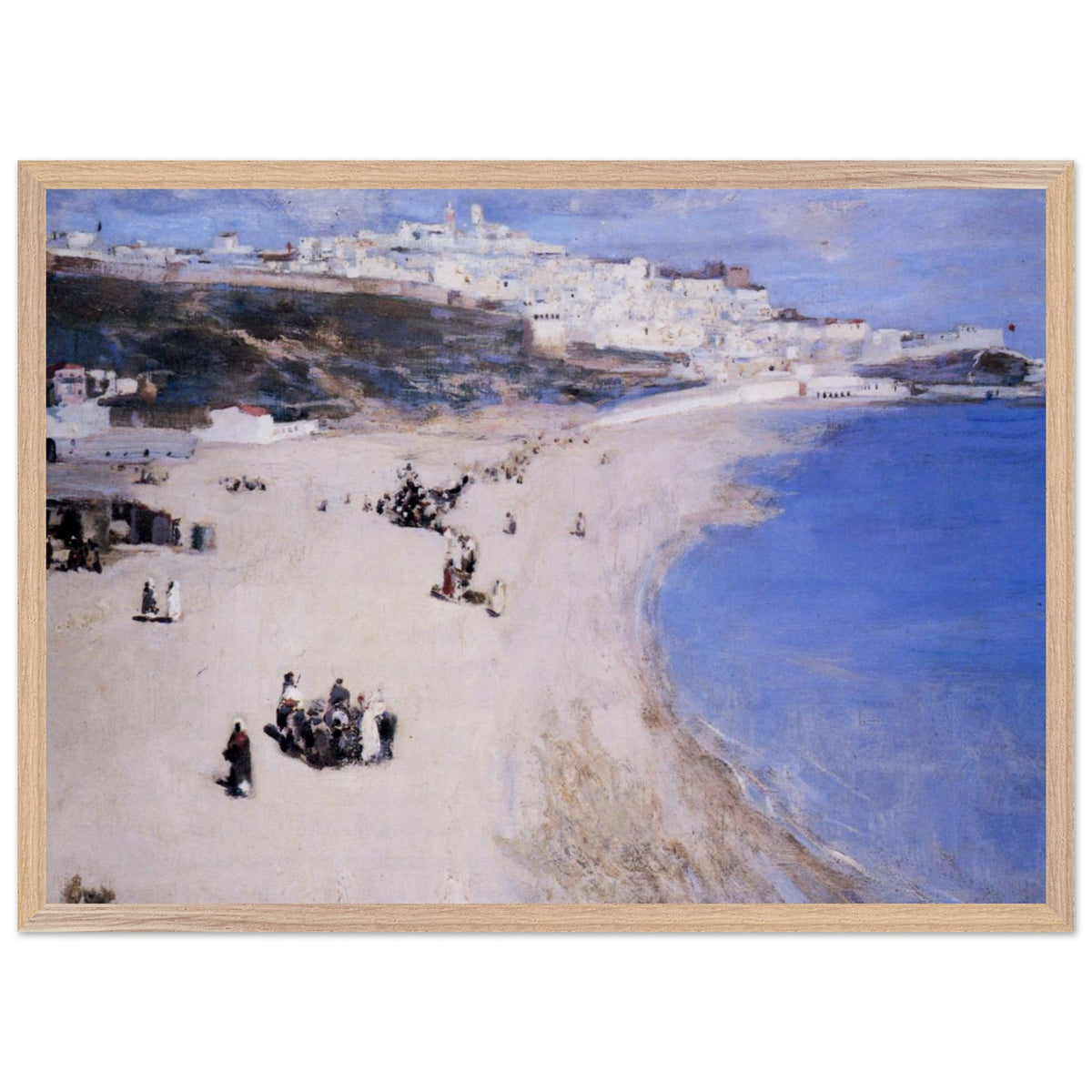 Sir John Lavery Tangier, The White City in a slim light oak frame, full view