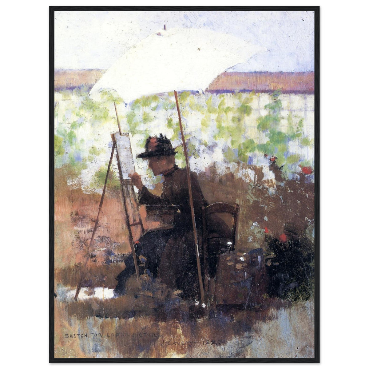 Sketch for A Pupil of Mine by Sir John Lavery framed print in a black frame