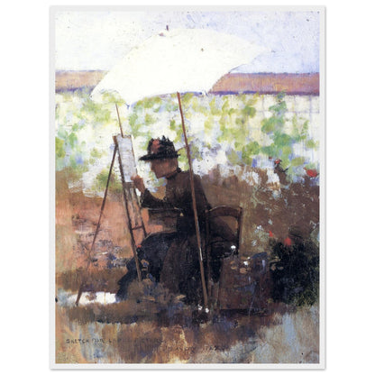 Sketch for A Pupil of Mine by Sir John Lavery framed print in a white frame