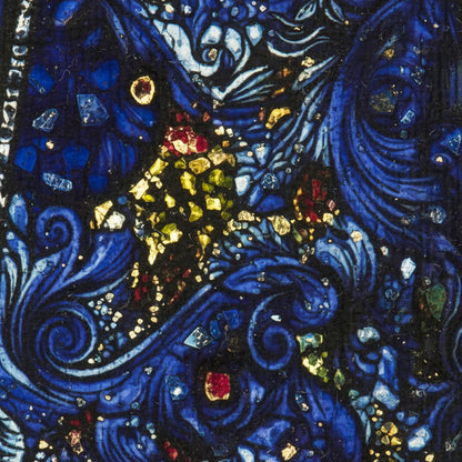 The Song of the Mad Prince" by Harry Clarke 1917 – Gothic Art Nouveau canvas wall art print Extreme macro capturing the microscopic weave of the canvas, pigment granularity, sharp micro-detail, hyper-realistic product photography.