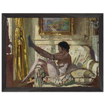 Sunlight by William Orpen in a black frame on a black background