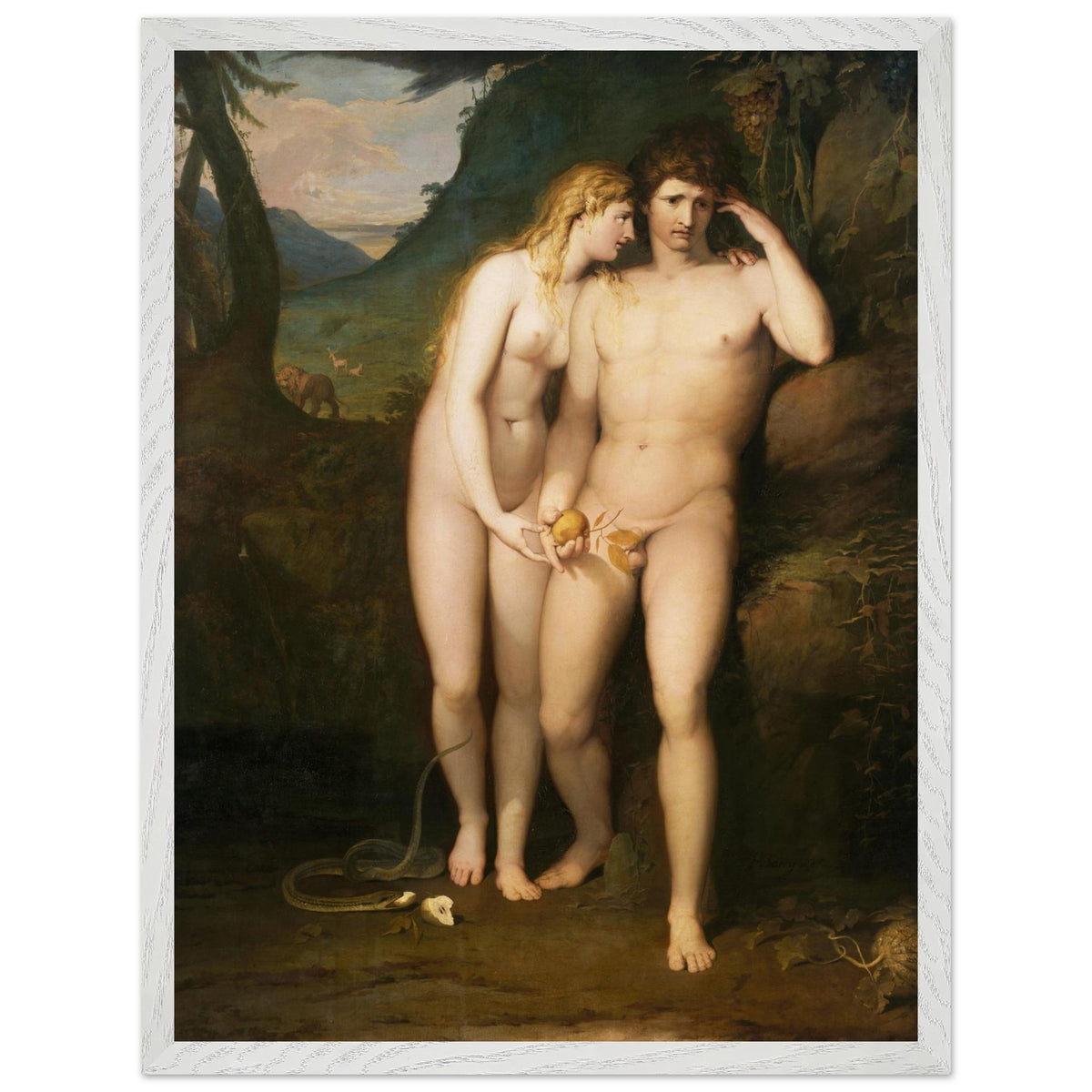 The Temptation of Adam by James Barry in a light grey frame