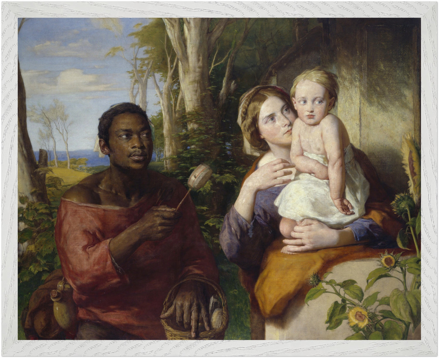 The Toy-Seller by William Mulready – 40×50 cm framed Irish genre print in white frame