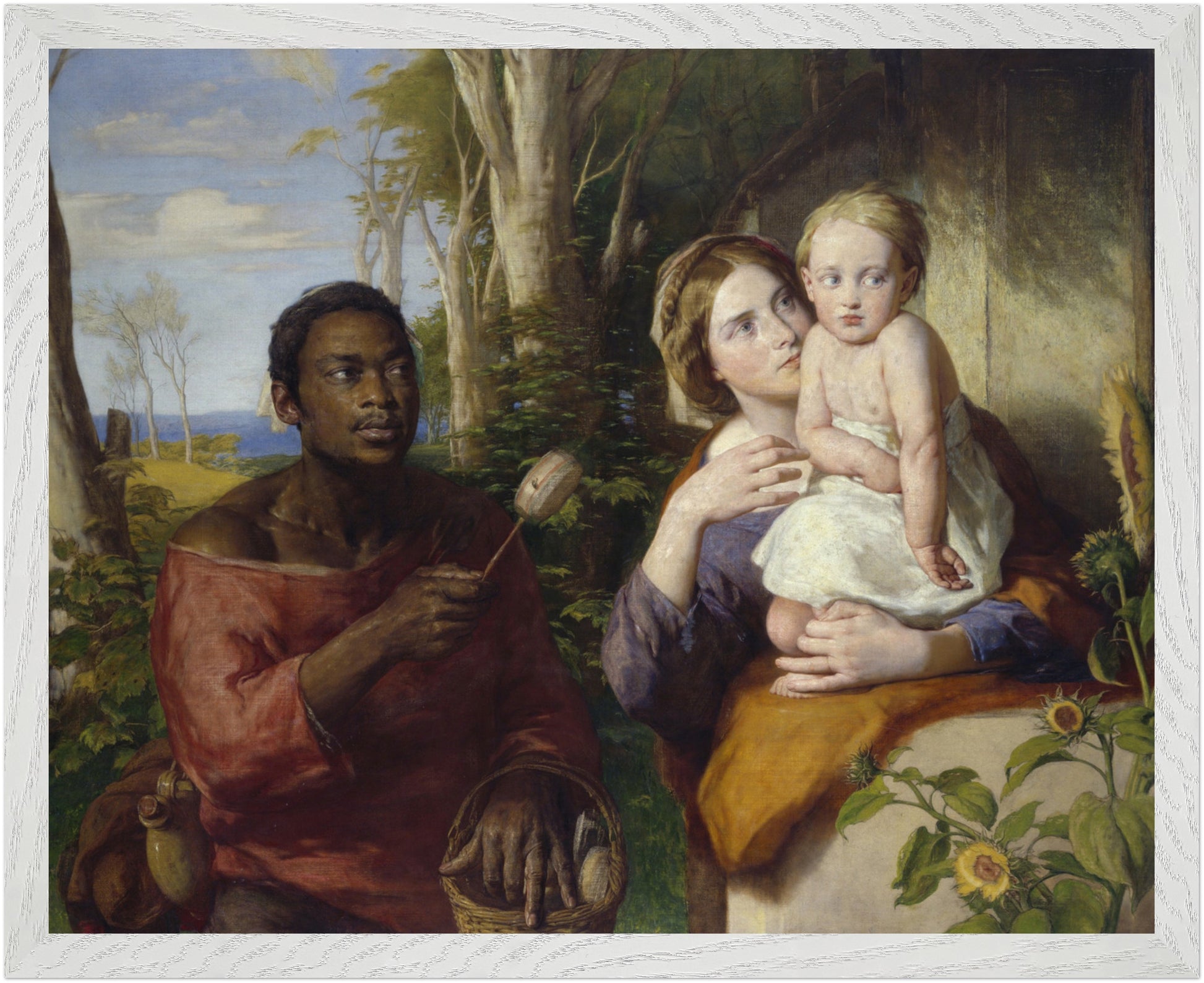 The Toy-Seller by William Mulready – 40×50 cm framed Irish genre print in white frame