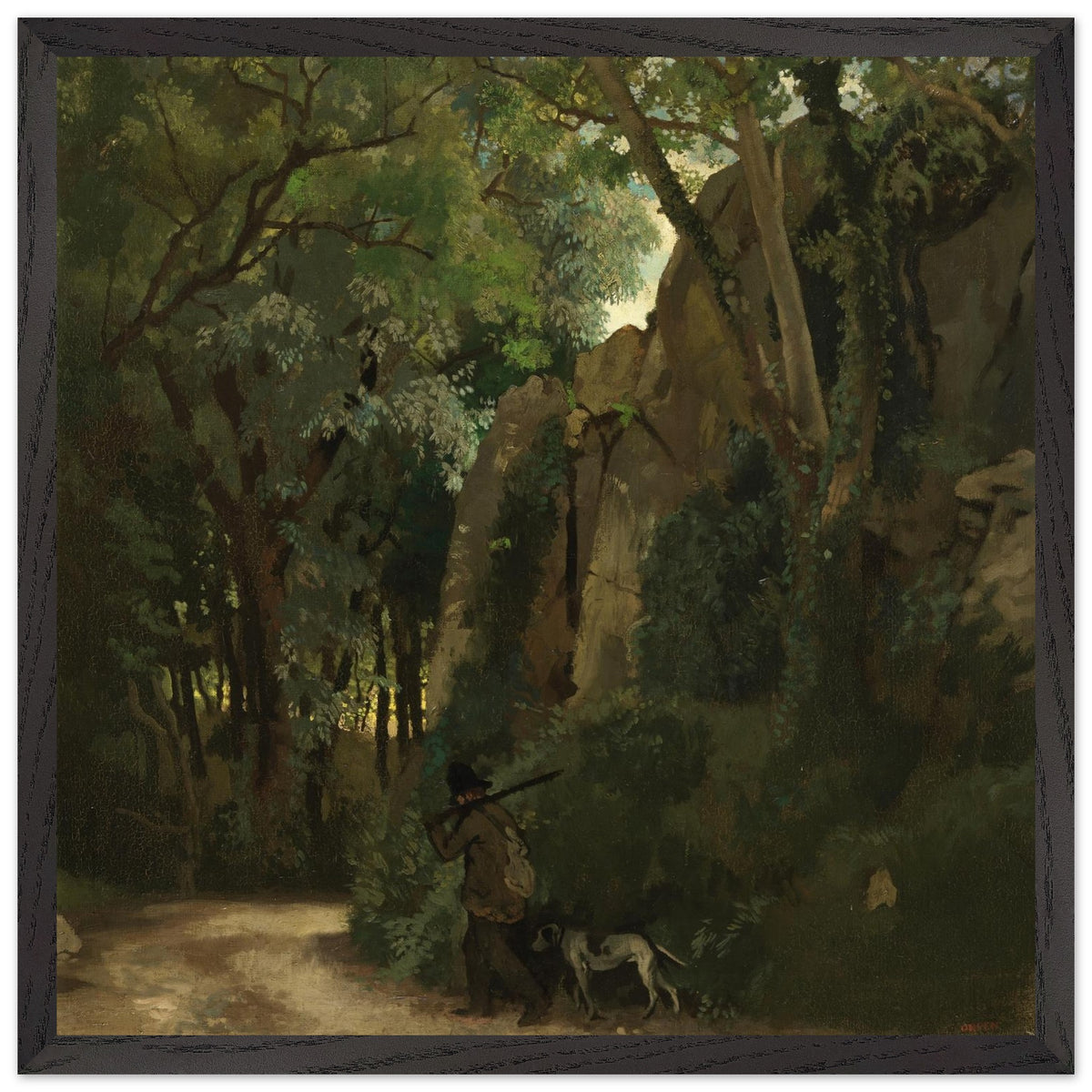 Trees at Howth by William Orpen in a wide black frame