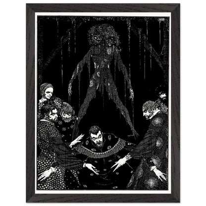 Walled the Monster (1923) by Harry Clarke in a black frame, black and white gothic illustration