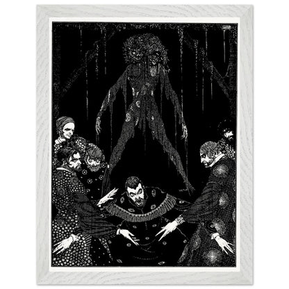 Walled the Monster (1923) by Harry Clarke in a white frame, black and white gothic illustration