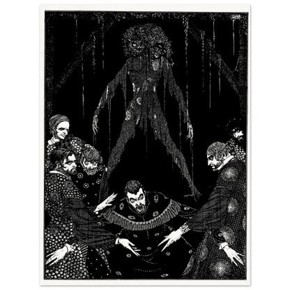 Walled the Monster (1923) by Harry Clarke unframed with white border, black and white gothic illustration