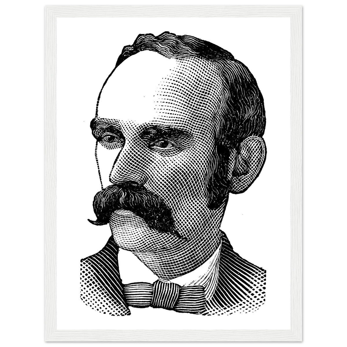 White-framed Michael Davitt portrait print, Irish Land League founder