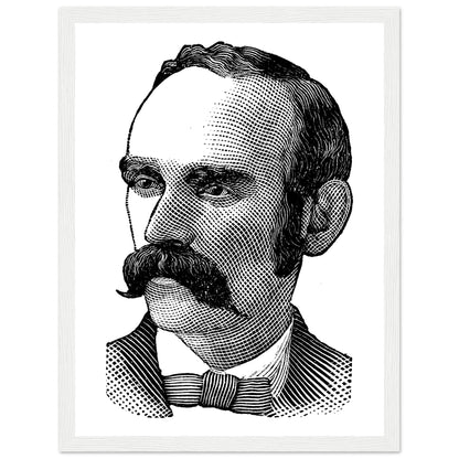 White-framed Michael Davitt portrait print, Irish Land League founder
