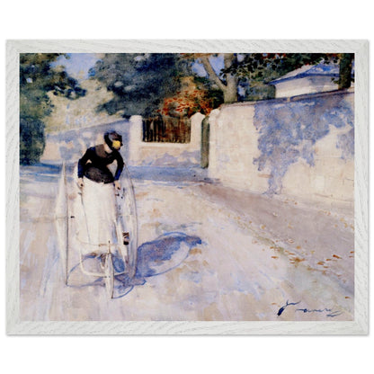 Women on a Safety Tricycle, 1885, by Sir John Lavery in a white frame