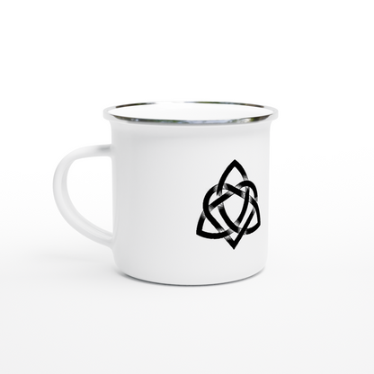 Black & White Celtic Design 12oz Enamel Mug – Irish gift ceramic mug | Buy Irish Art