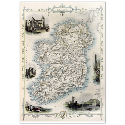 Old Map of Ireland – Vintage Antique Framed Print – view 8 | Buy Irish Art