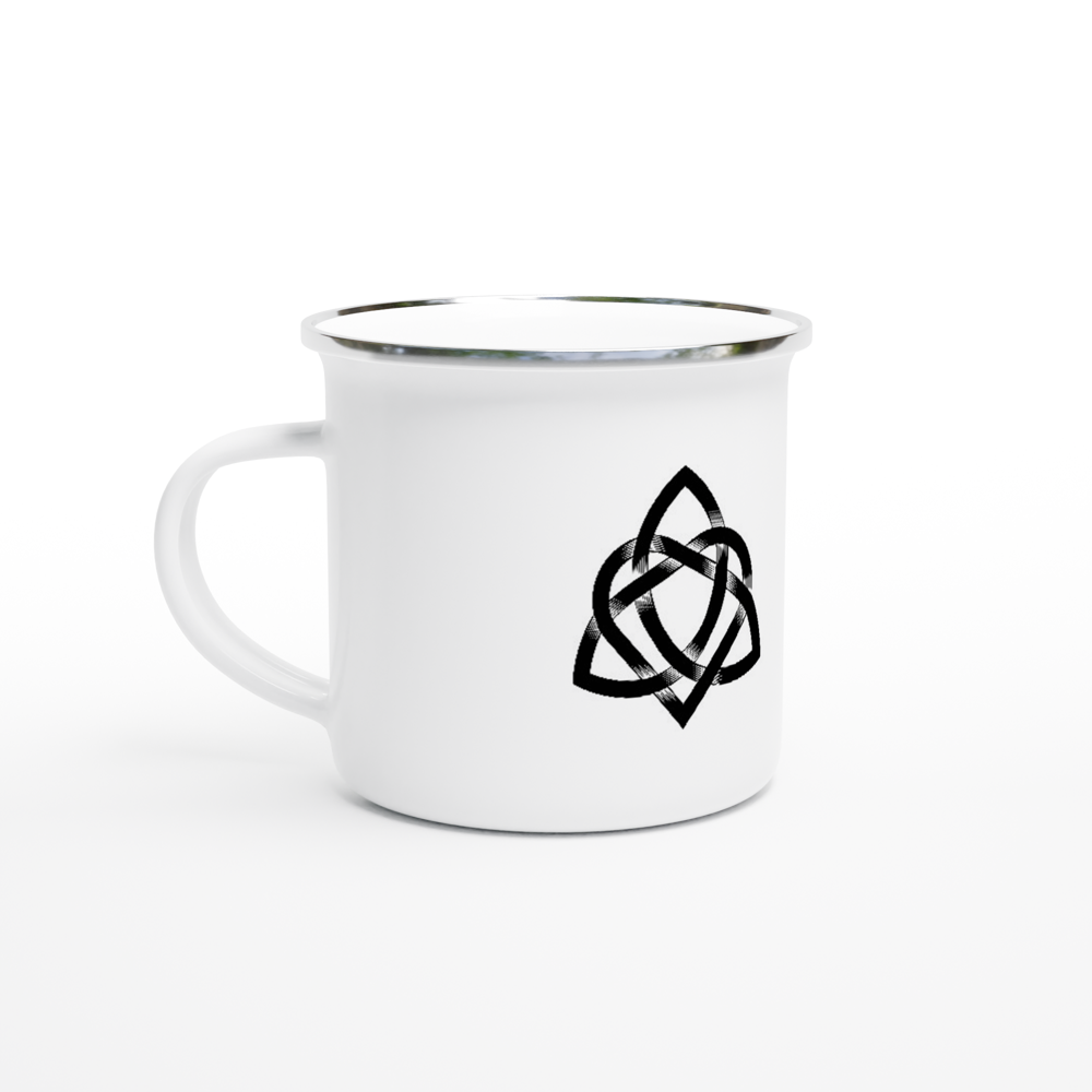 Black & White Celtic Design 12oz Enamel Mug