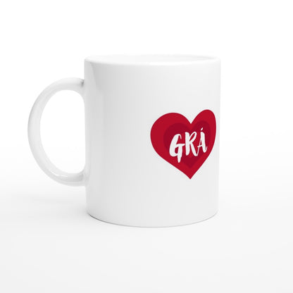 Grá Love Mug – lifestyle setting | Buy Irish Art